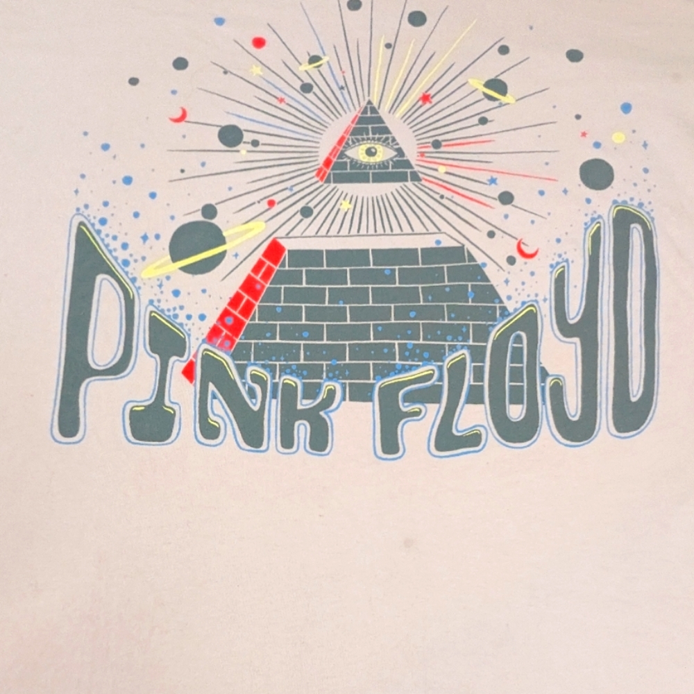 PINK FLOYD Illuminati Pyramid Graphic - Pale Pink Color XL